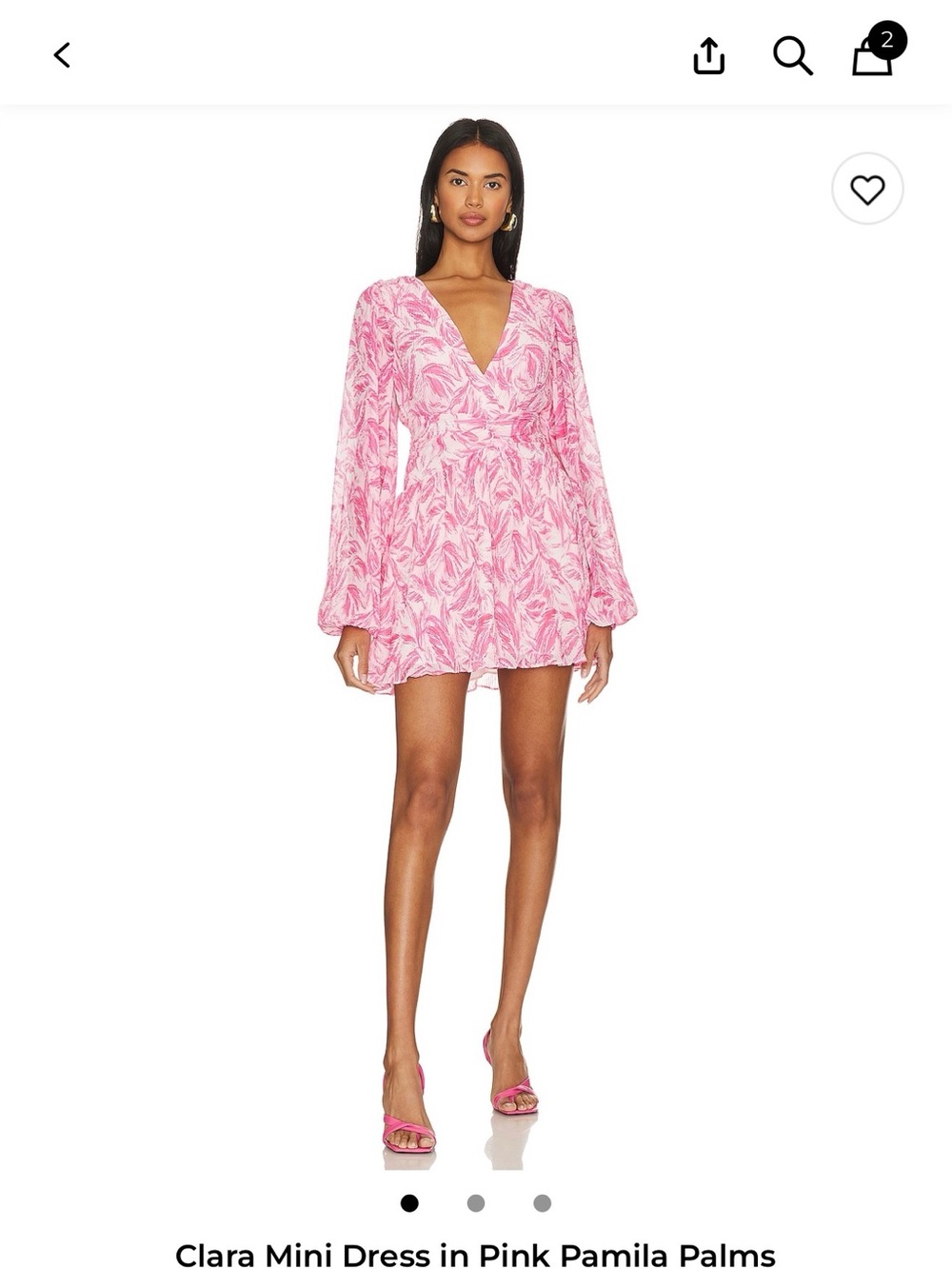 Tularosa Pink Palm-Print Clara Mini Dress